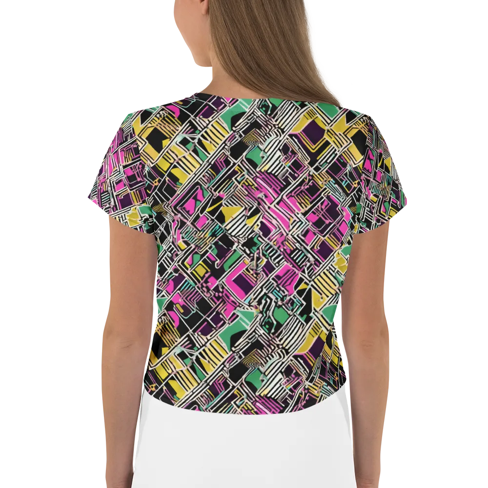 Neon Maze on Crop Tee — Back