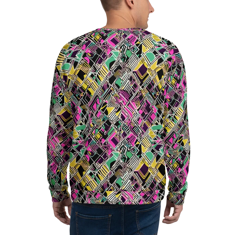Neon Maze on Sweatshirt — Back