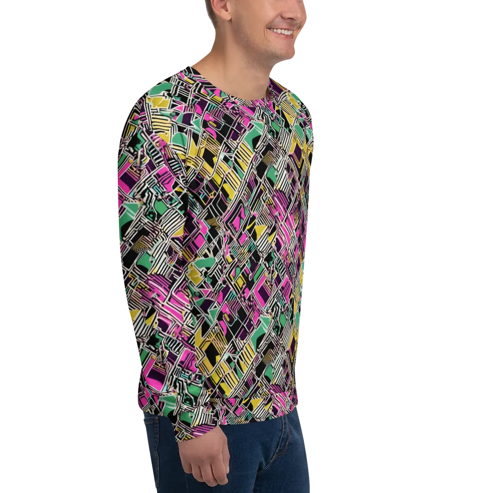 Neon Maze on Sweatshirt — Right Front