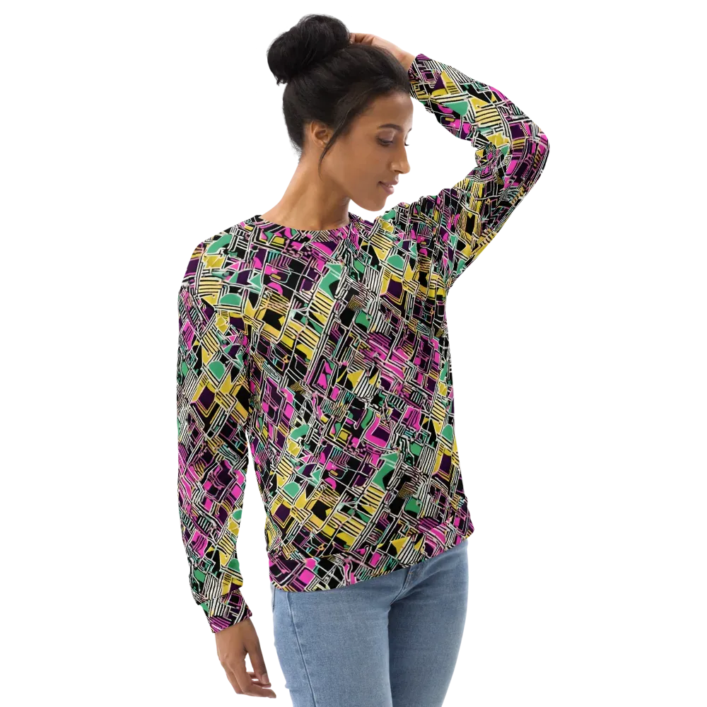 Neon Maze on Sweatshirt — Right Front