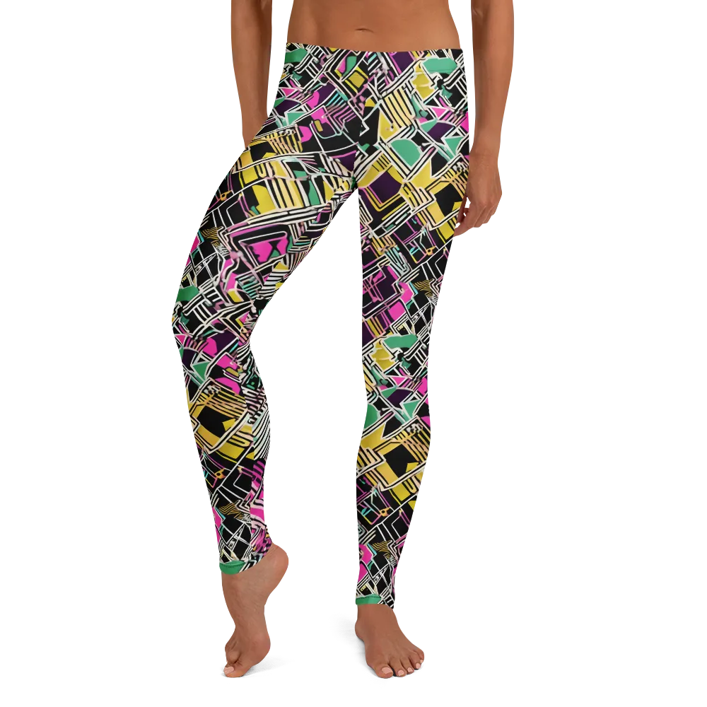 Neon Maze on Leggings — Front