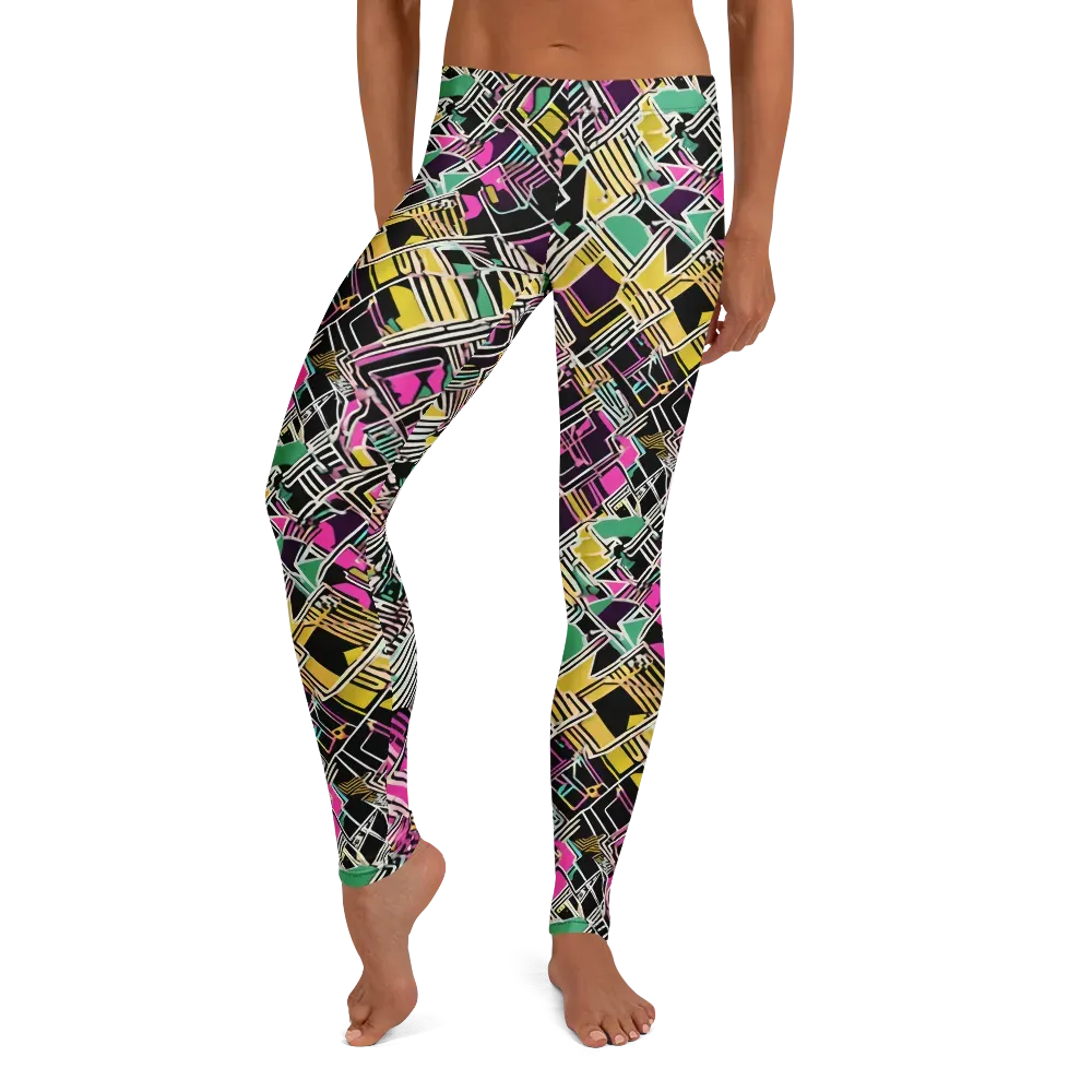 Neon Maze on Leggings — Front