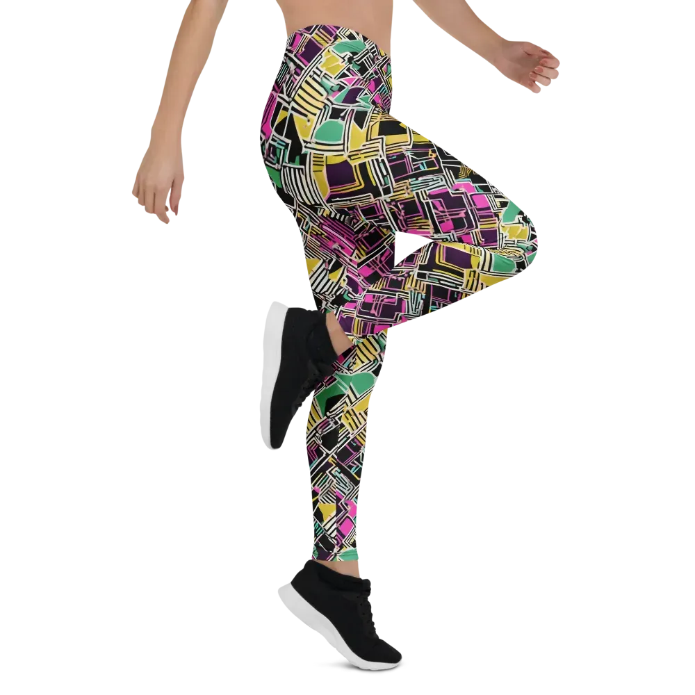 Neon Maze on Leggings — Right