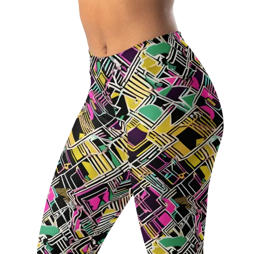 Neon Maze on a Leggings