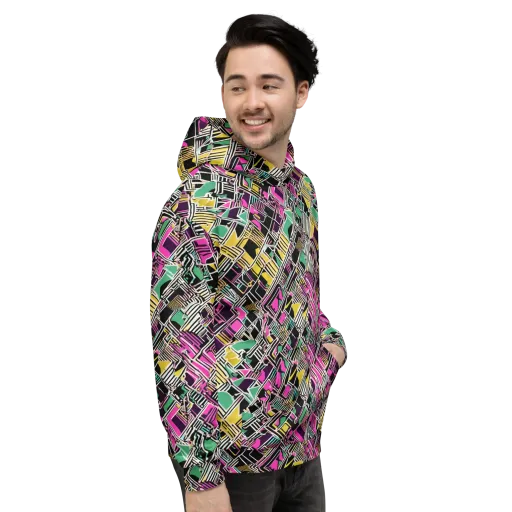 Neon Maze on a Hoodie