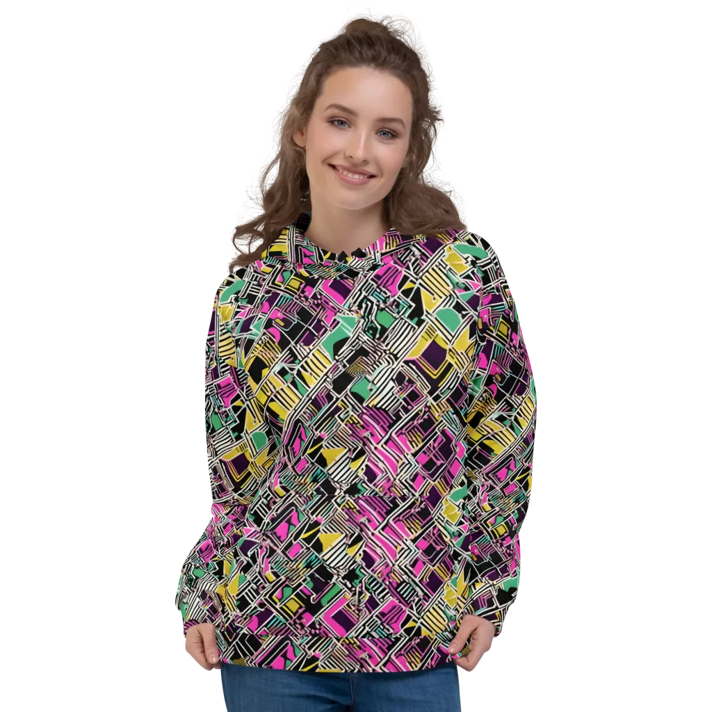 Neon Maze on Hoodie — Front