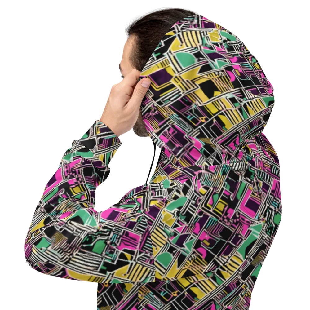 Neon Maze on Hoodie — Back