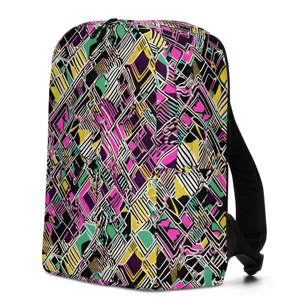 Neon Maze on Minimalist Backpack — Left