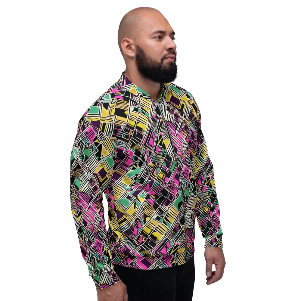 Neon Maze on Bomber Jacket — Right