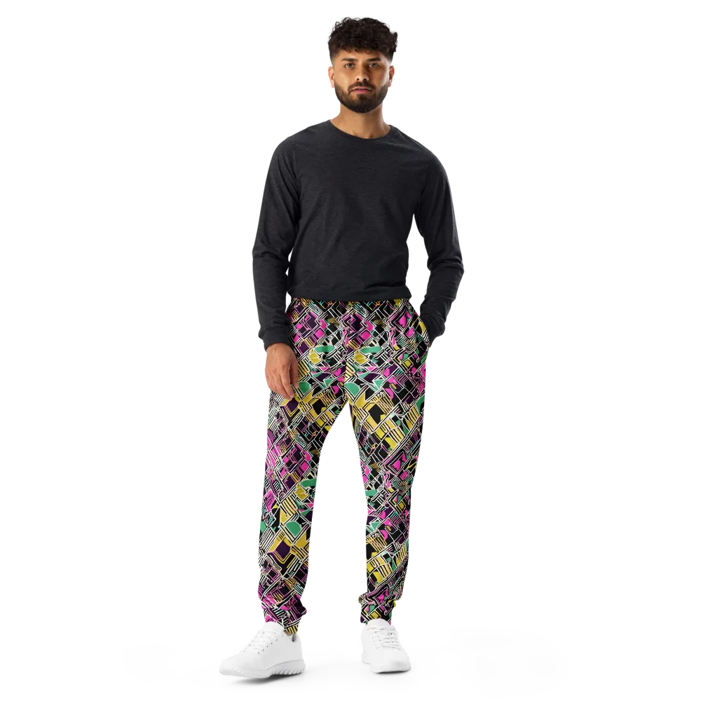 Neon Maze on Men's Joggers — Front