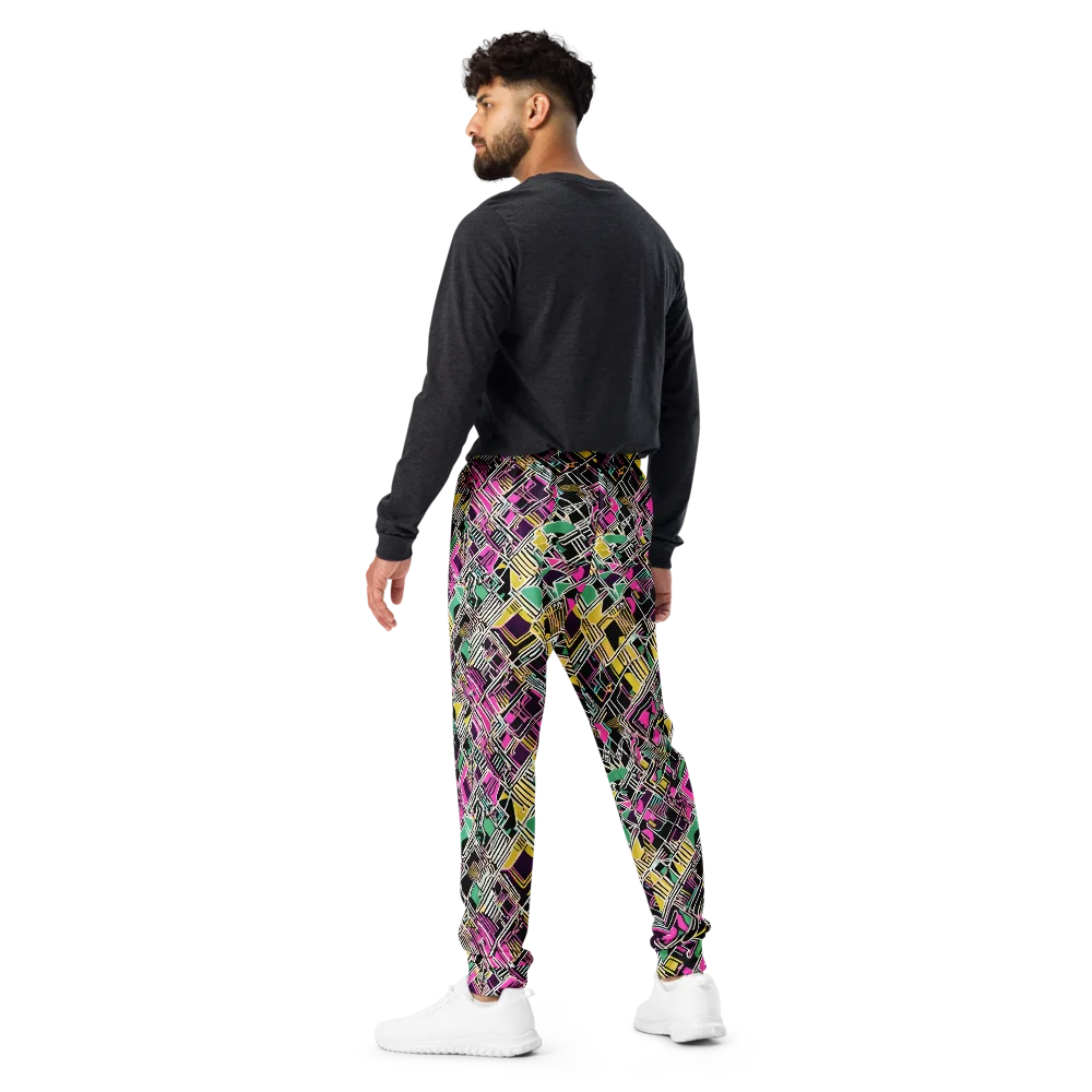 Neon Maze on Men's Joggers — Back