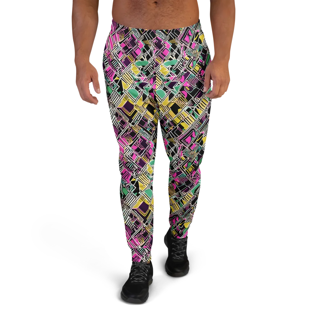 Neon Maze on Men's Joggers — Front