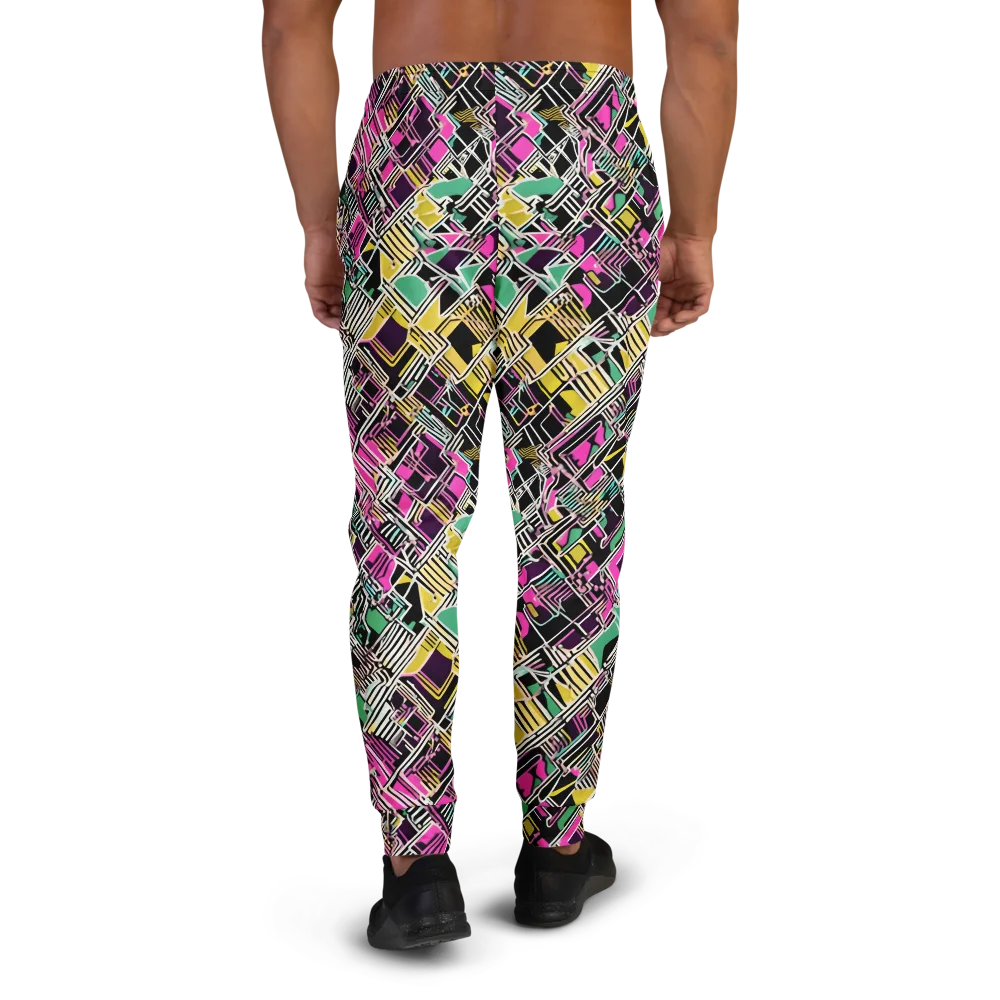 Neon Maze on Men's Joggers — Back