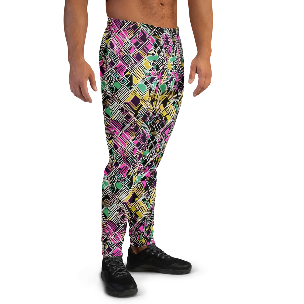 Neon Maze on Men's Joggers — Right