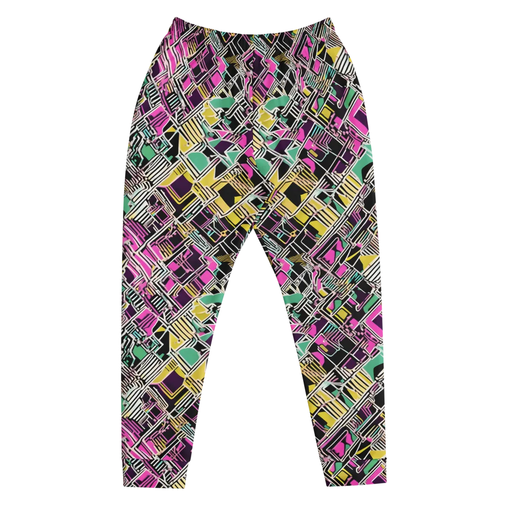 Neon Maze on Men's Joggers — Front