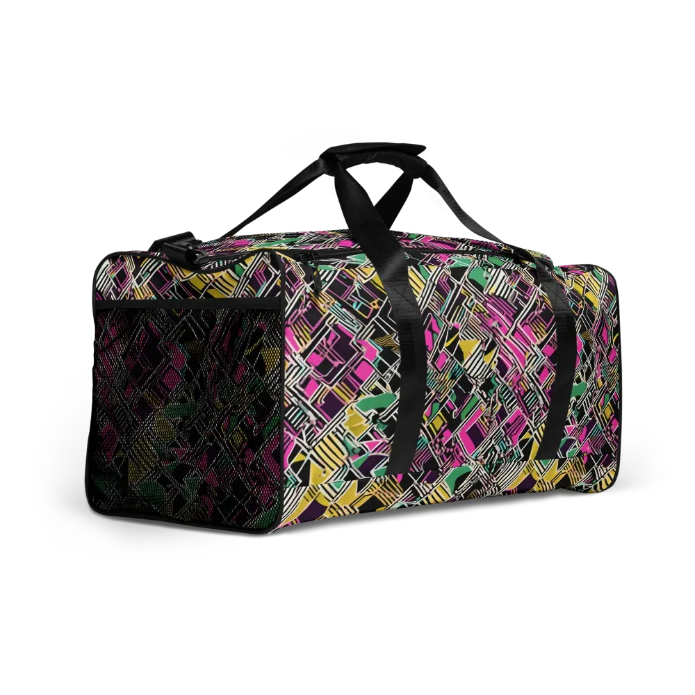 Neon Maze on Duffle Bag — Right Front