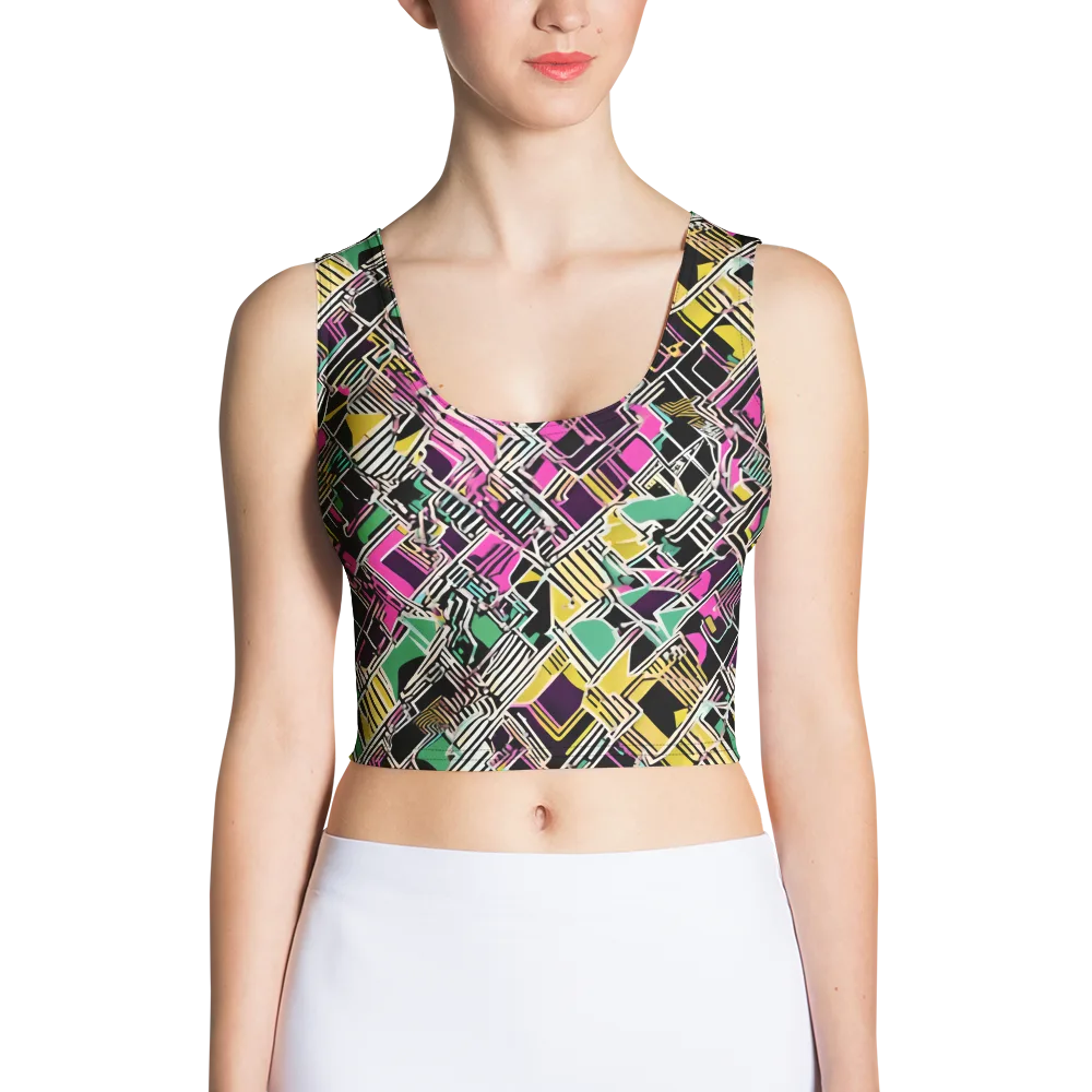 Neon Maze on Crop Top — Front