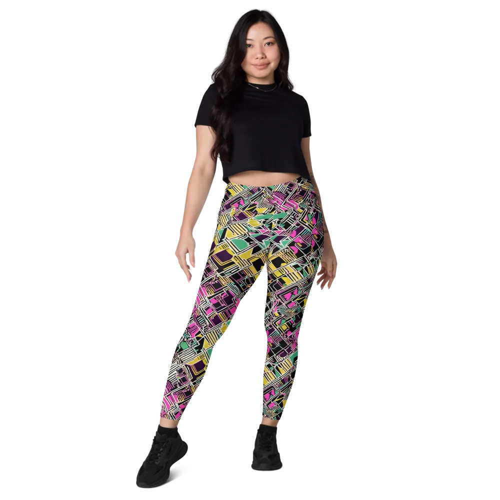 Neon Maze on Leggings with Pockets — Front