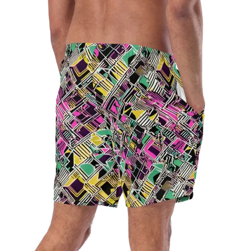 Neon Maze on a Swim Trunks