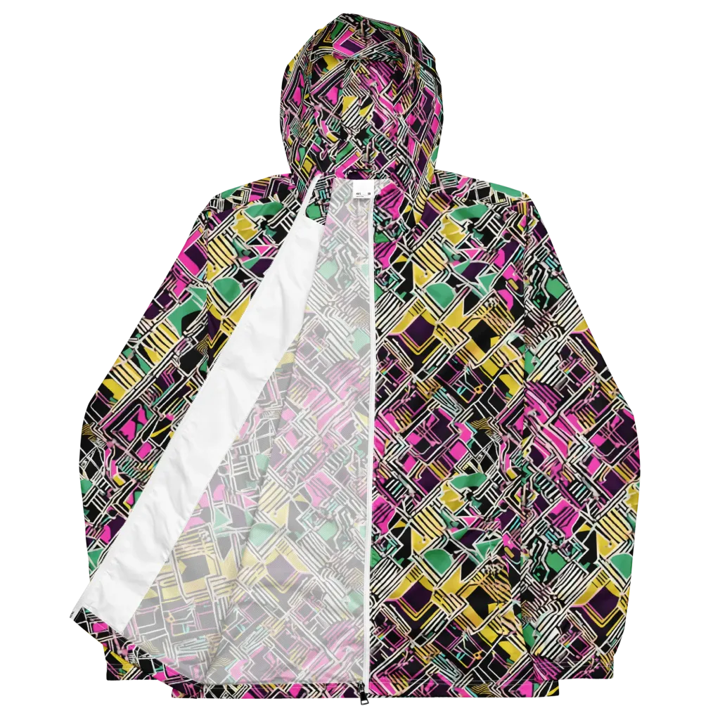 Neon Maze on Men's Windbreaker — Front
