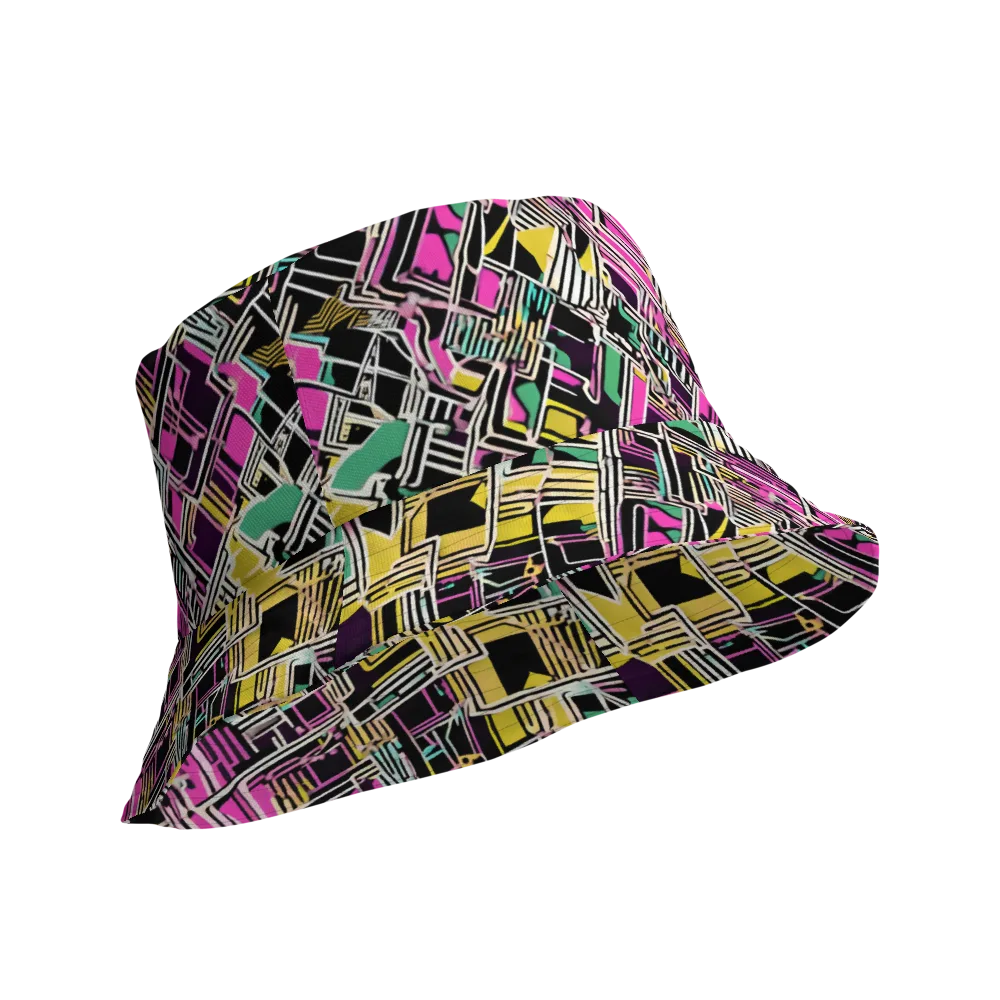 Neon Maze on Reversible Bucket Hat — Product details Outside