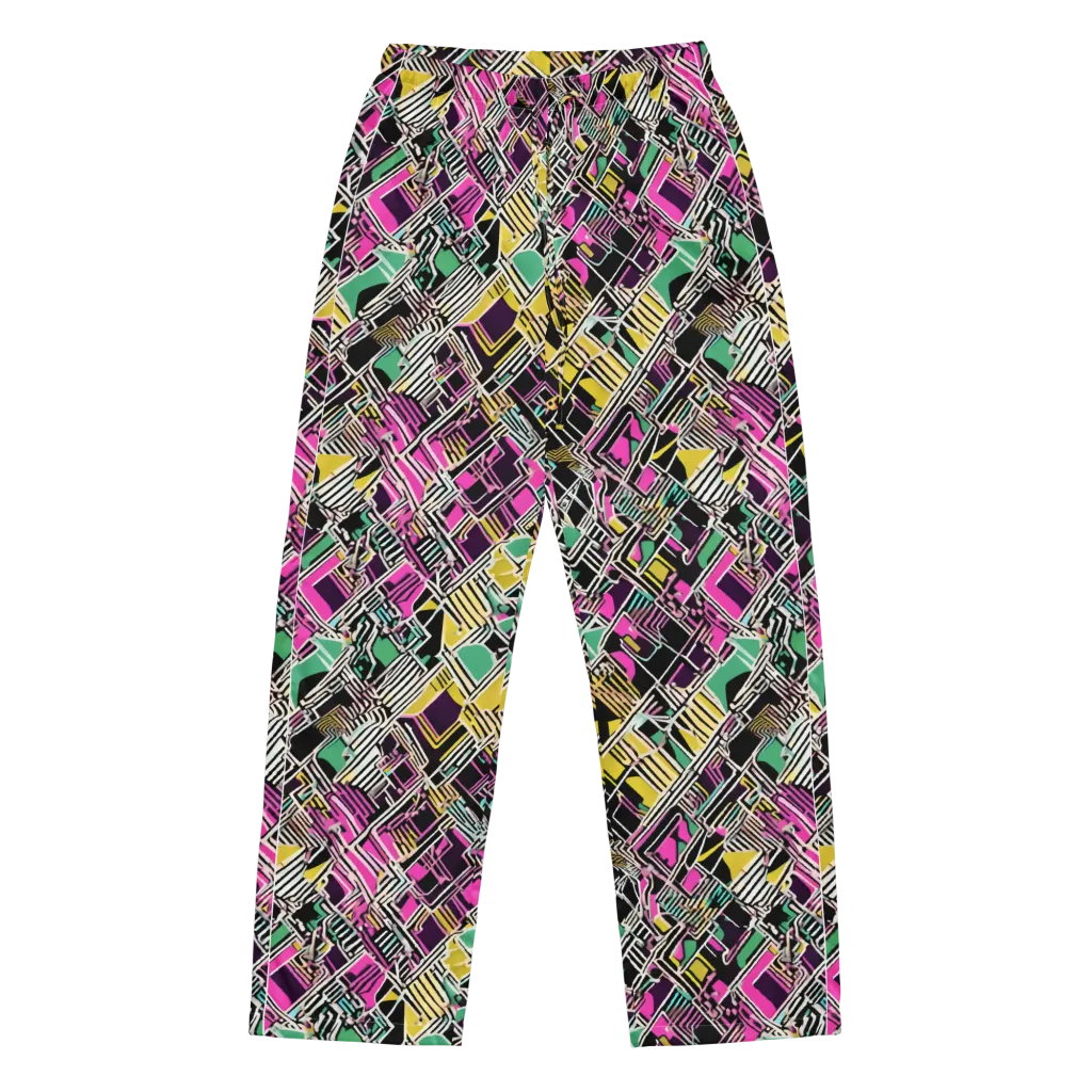 Neon Maze on Women's Pajama Pants — Front