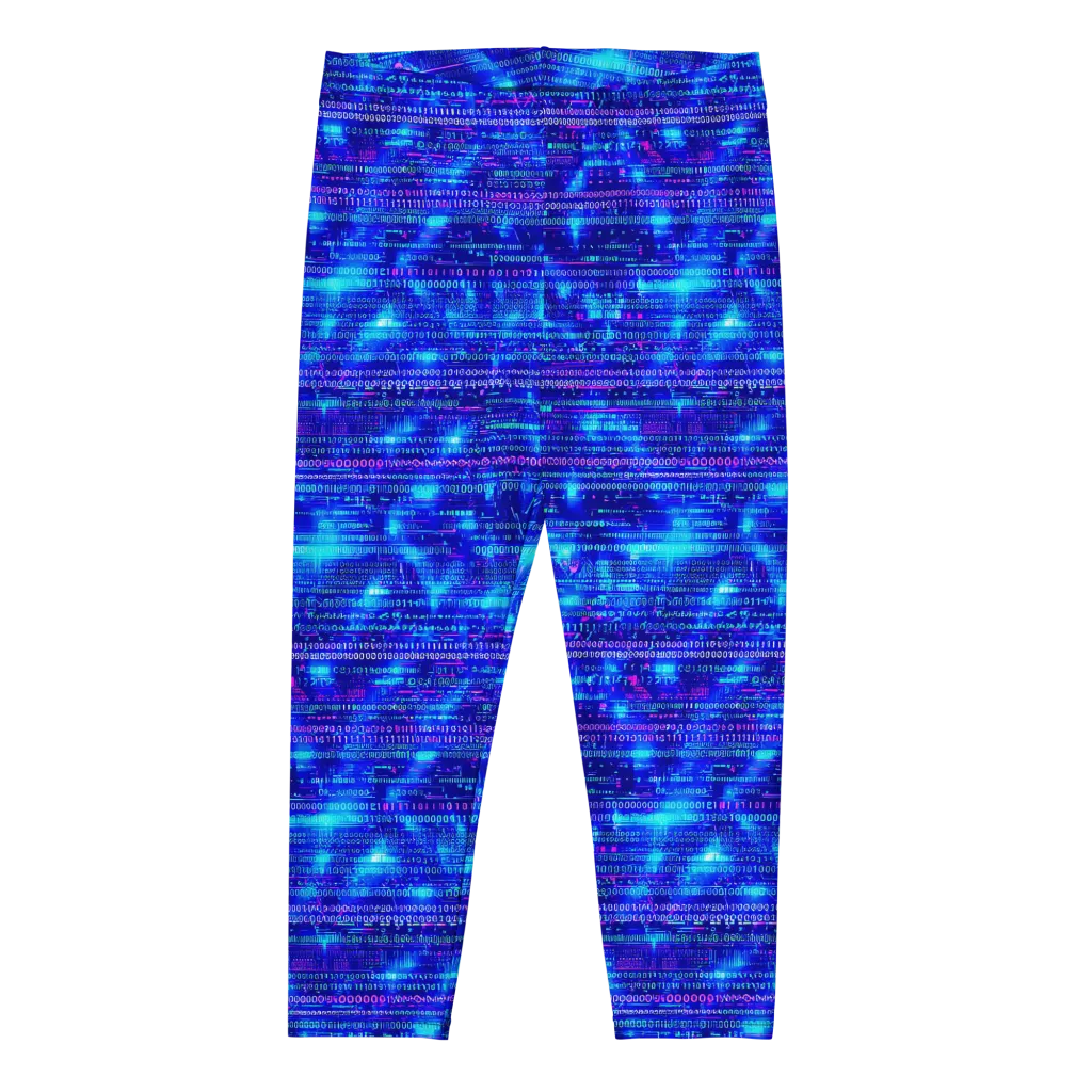 Neon Cipher on Capri Leggings — Front