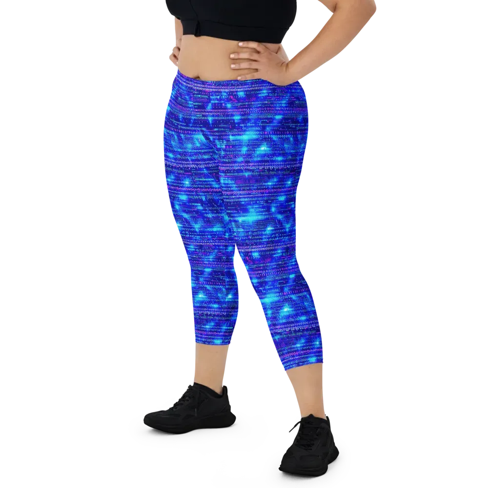 Neon Cipher on Capri Leggings — Front