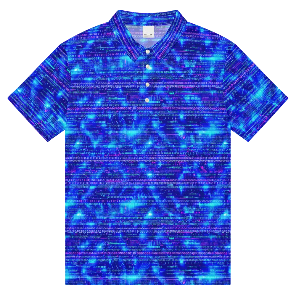 Neon Cipher on Men's Slim Fit Polo Shirt — Front