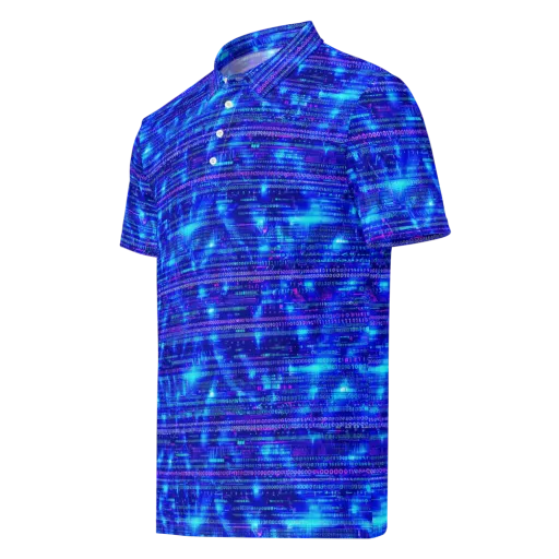 Neon Cipher on a Men's Slim Fit Polo Shirt