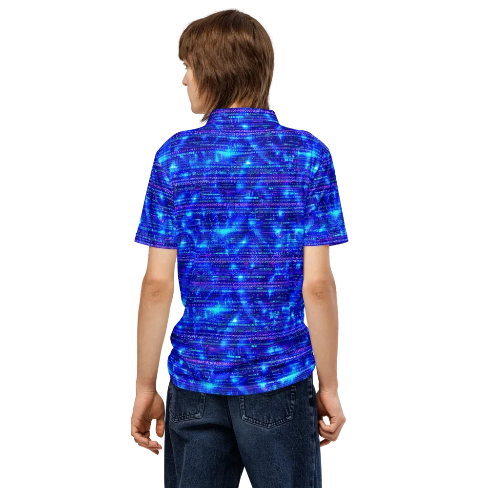 Neon Cipher on Men's Slim Fit Polo Shirt — Back