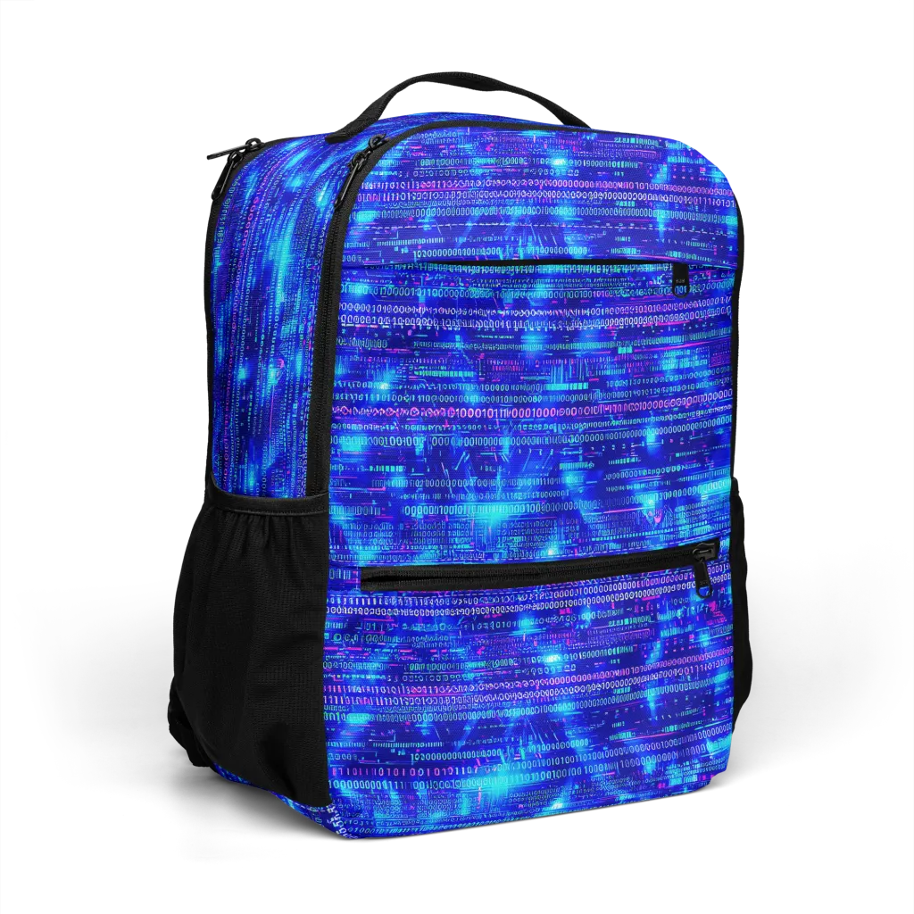 Neon Cipher on Utility Backpack — Right Front
