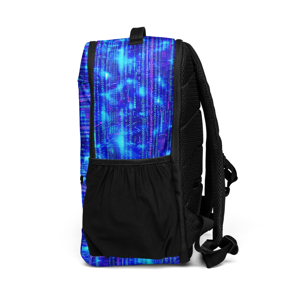 Neon Cipher on Utility Backpack — Left