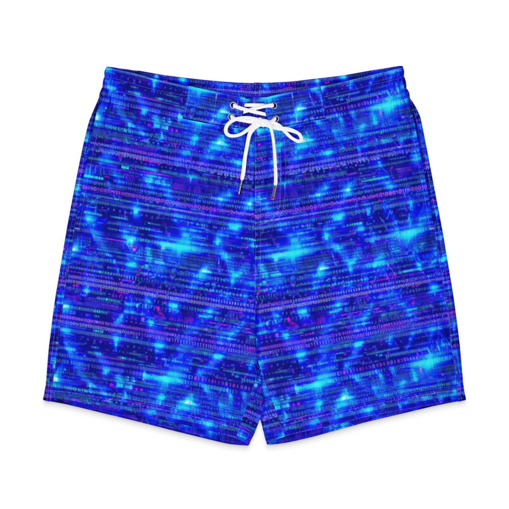 Neon Cipher on Men's Board Shorts — Front