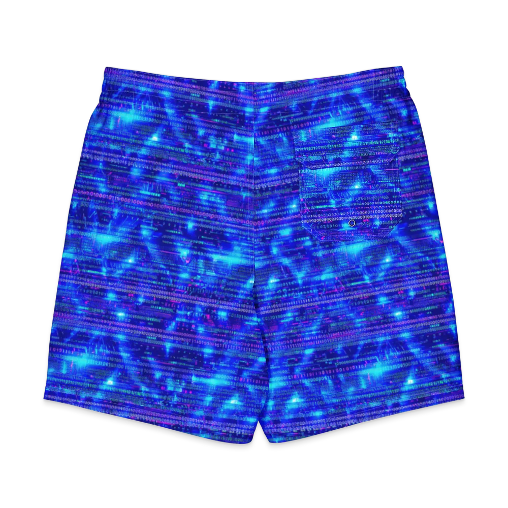 Neon Cipher on Men's Board Shorts — Back