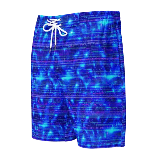 Neon Cipher on a Men's Board Shorts