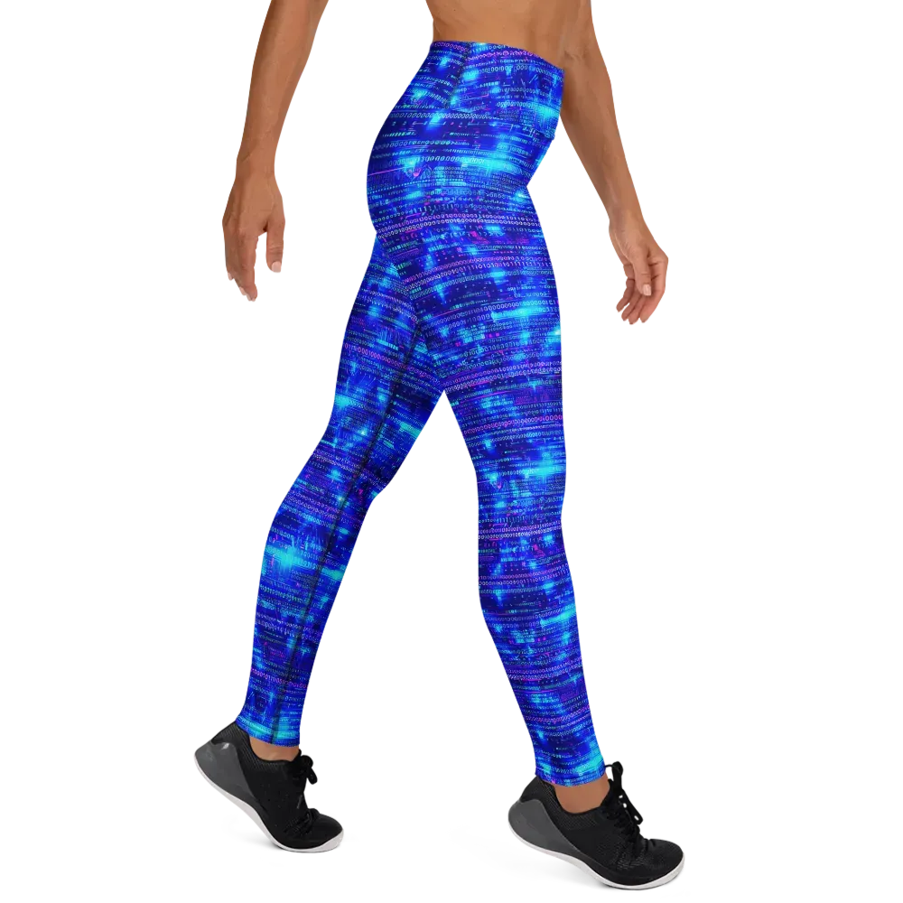 Neon Cipher on Yoga Leggings — Right