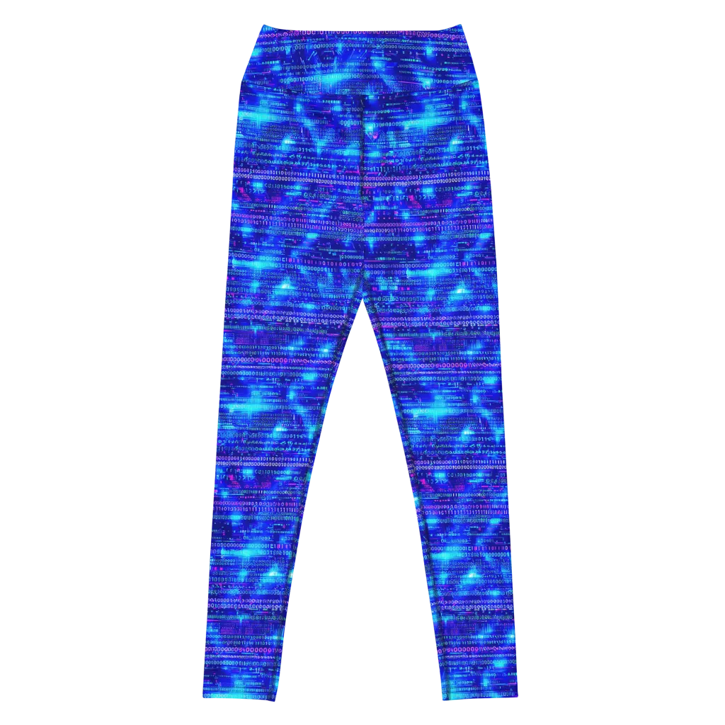 Neon Cipher on Yoga Leggings — Front