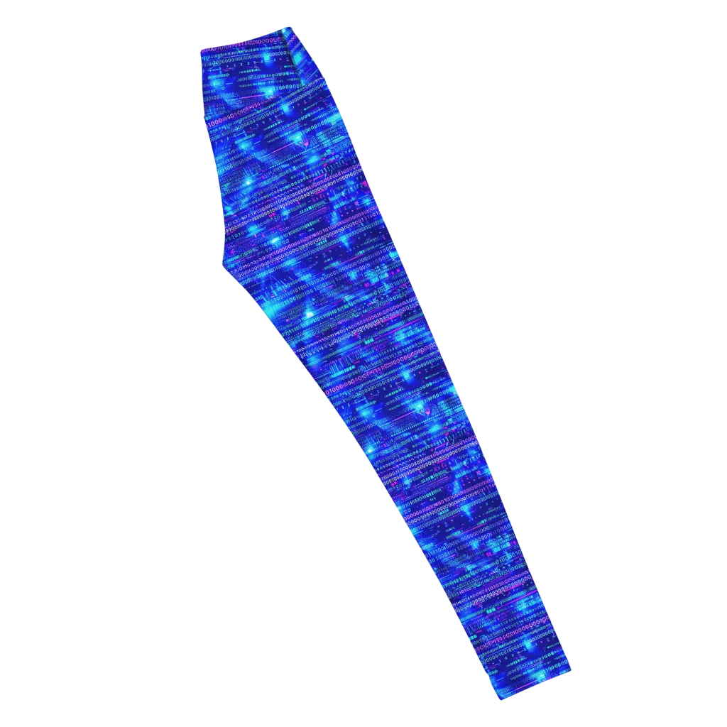 Neon Cipher on Yoga Leggings — Right