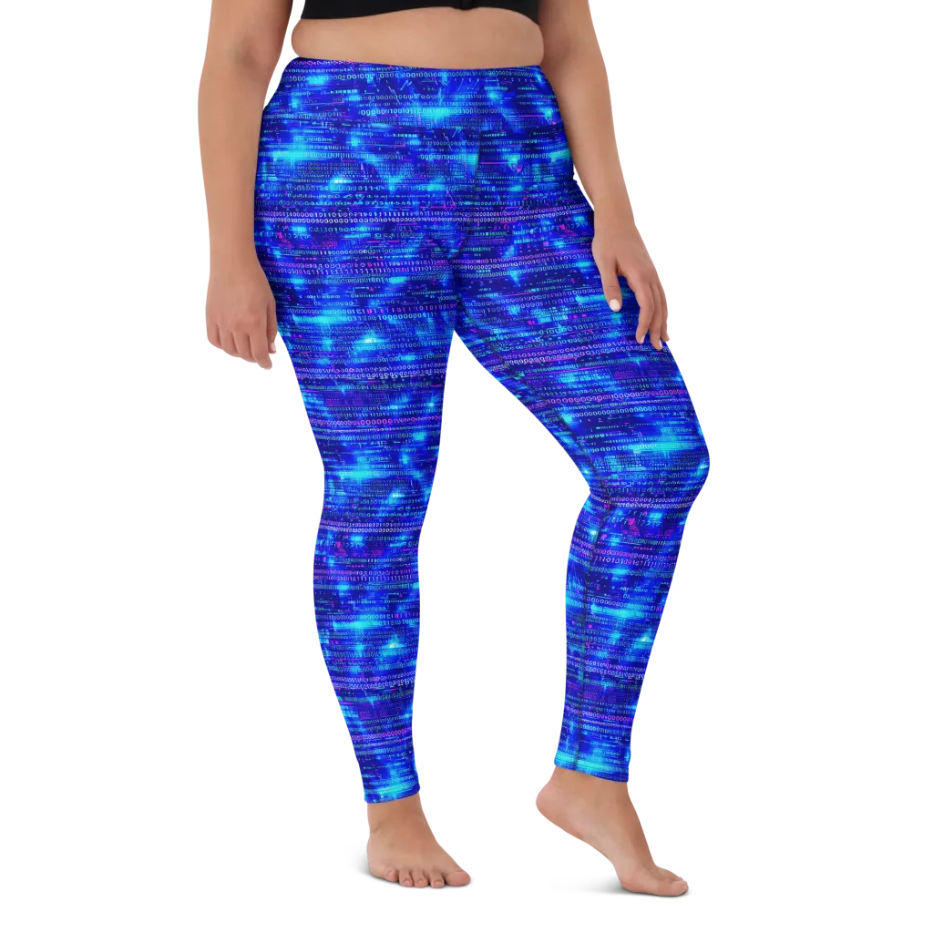 Neon Cipher on Yoga Leggings — Front