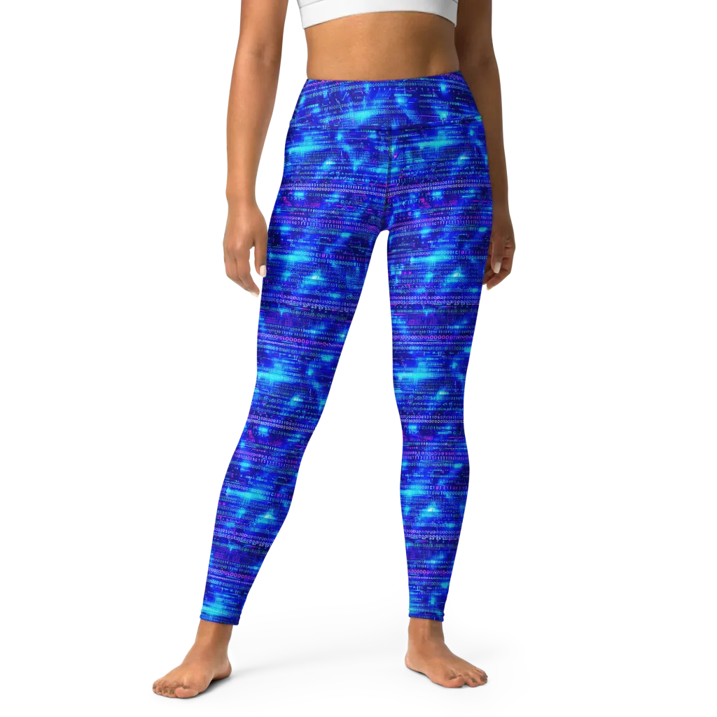 Neon Cipher on Yoga Leggings — Front