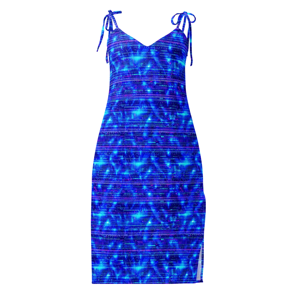 Neon Cipher on Slip Dress — Front