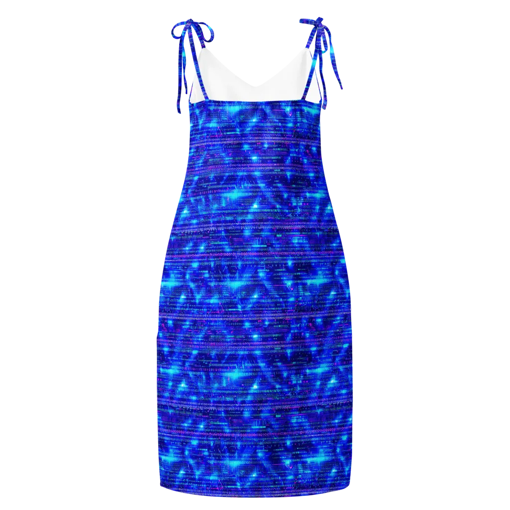 Neon Cipher on Slip Dress — Back