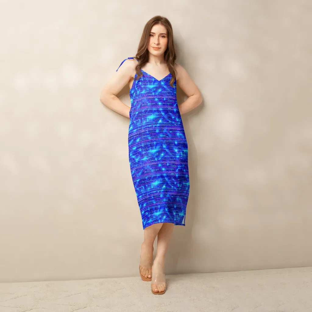 Neon Cipher on Slip Dress — Front