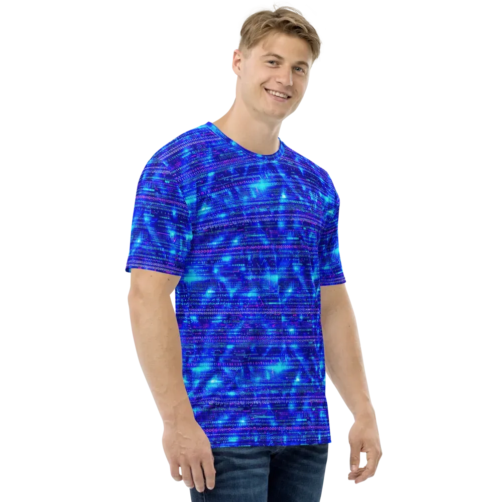 Neon Cipher on Men's Crew Neck T-Shirt — Right