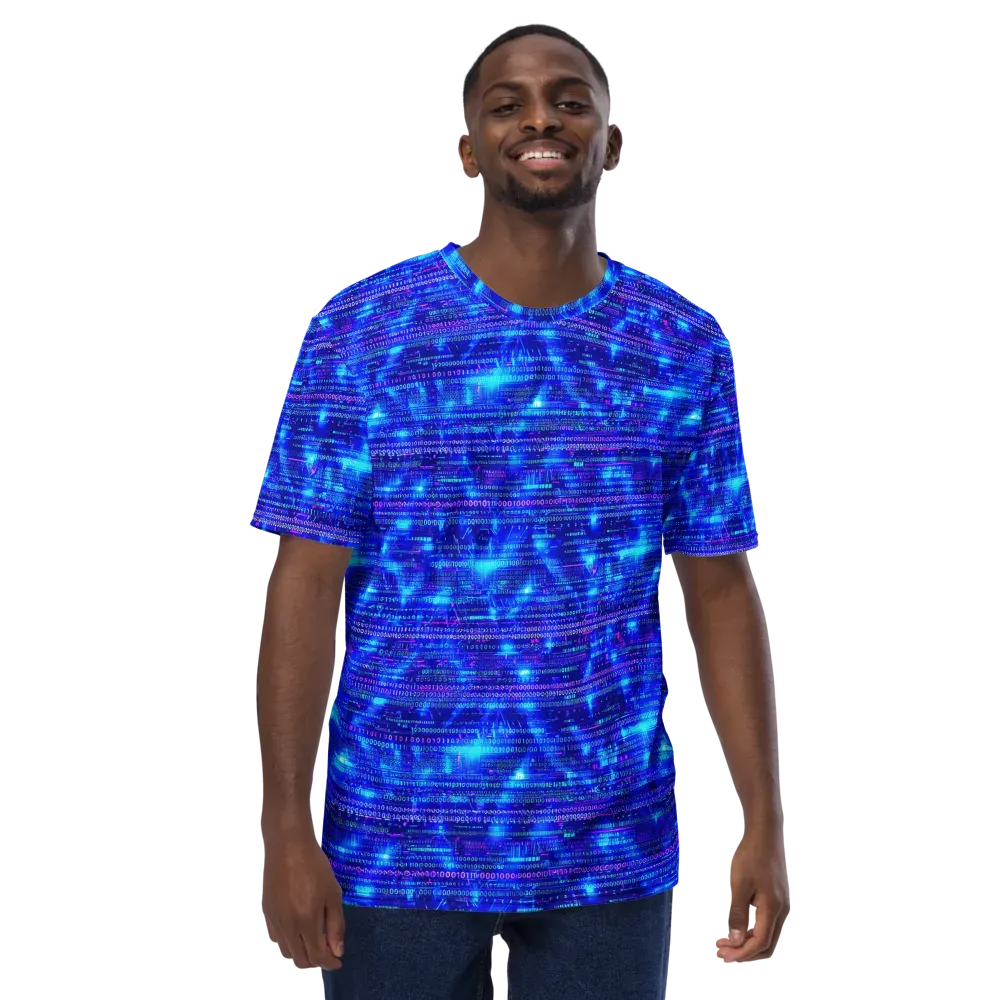 Neon Cipher on Men's Crew Neck T-Shirt — Front