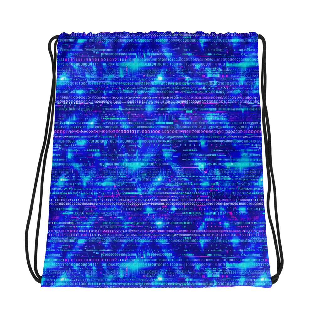 Neon Cipher on Drawstring Bag — Photo