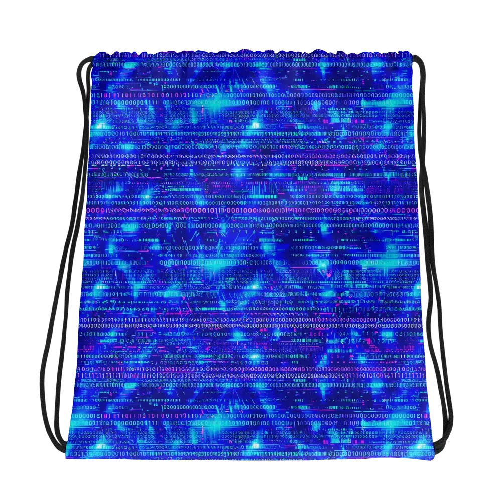 Neon Cipher on Drawstring Bag — Photo