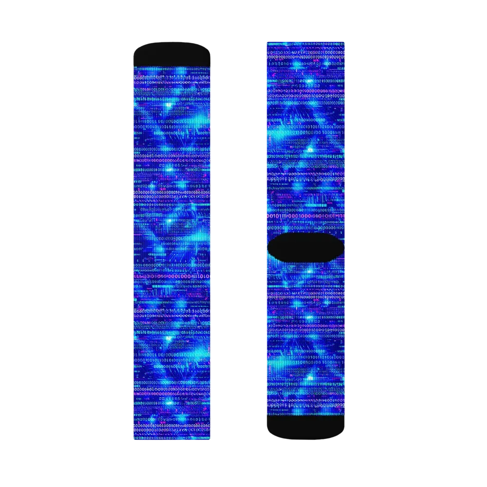 Neon Cipher on Socks — Right Sock