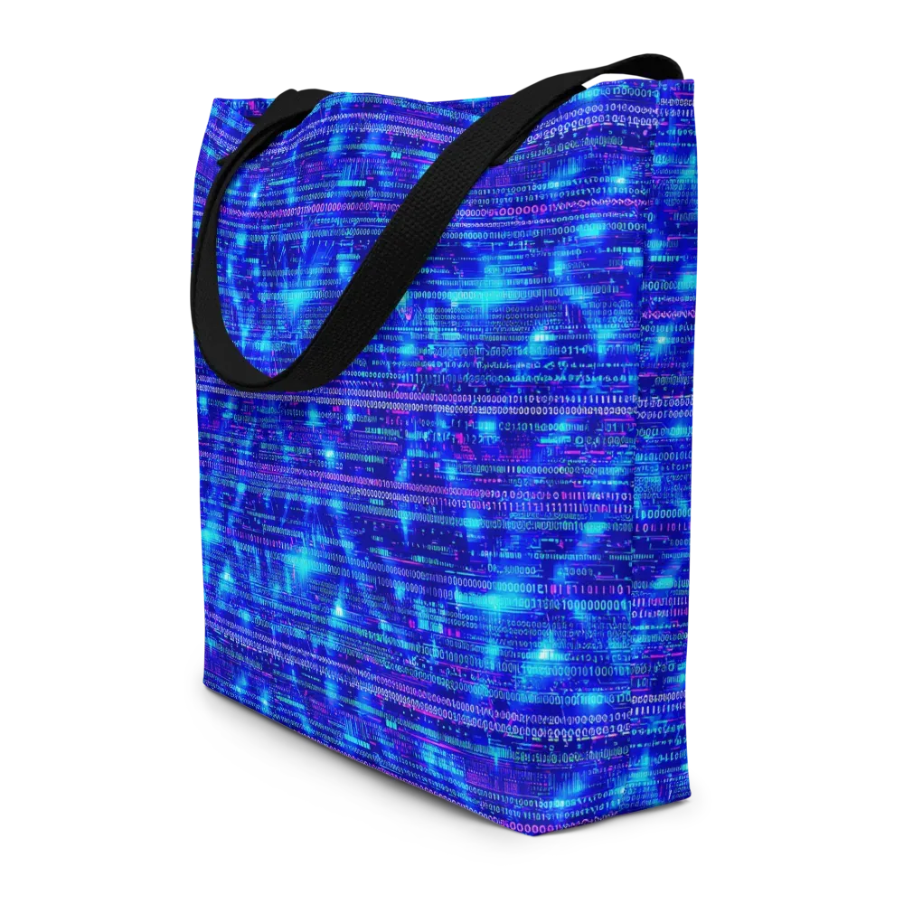 Neon Cipher on Large Tote Bag W/ Pocket — Front